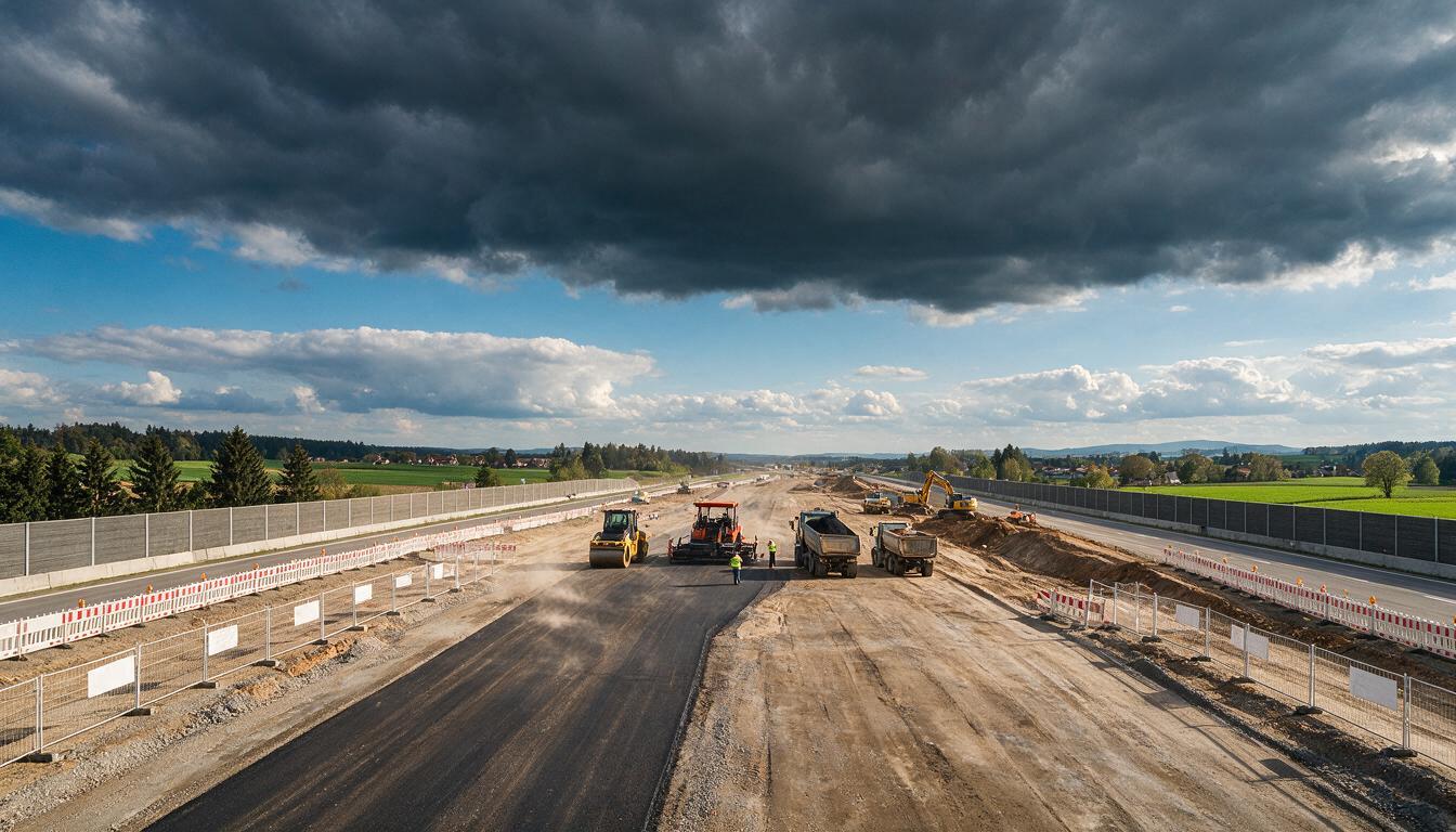Obra de infraestructura viaria en ejecución