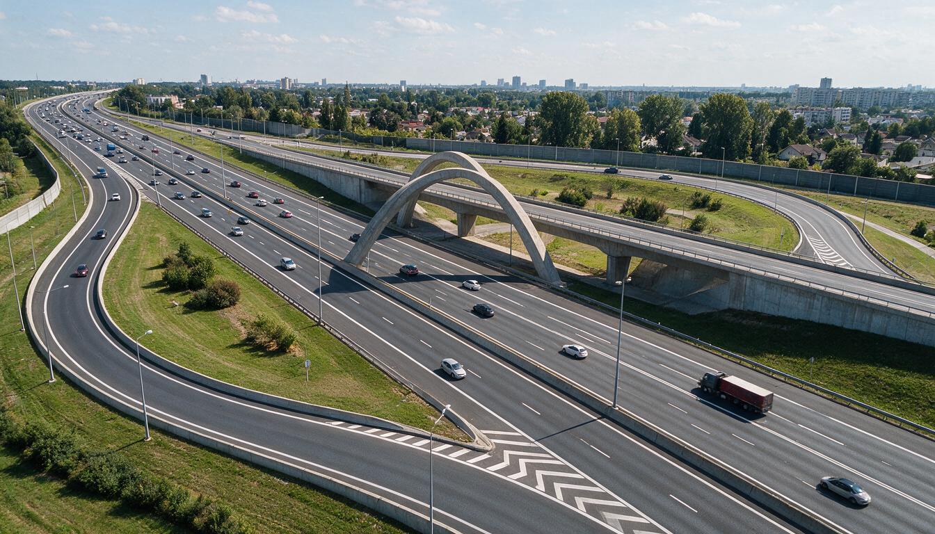 Nudo viario de infraestructura de autovía